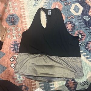 Champion Black and Metallic Silver Colorblock Racerback Tank
